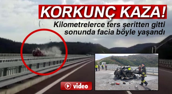 Bursa-İstanbul otobanında feci kaza: 2 kişi yanarak öldü