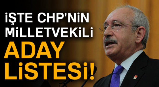 CHP nin milletvekili aday listesi belli oldu