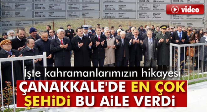 Çanakkale de en çok şehidi Yusufoğlu ailesi verdi