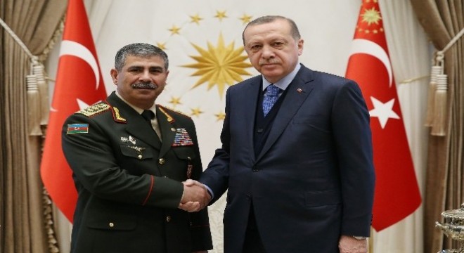 Cumhurbaşkanı Erdoğan, Azerbaycan Savunma Bakanını kabul etti