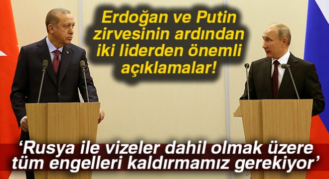 Cumhurbaşkanı Erdoğan:  Suriye de siyasi bir çözüm olmasında mutabıkız 