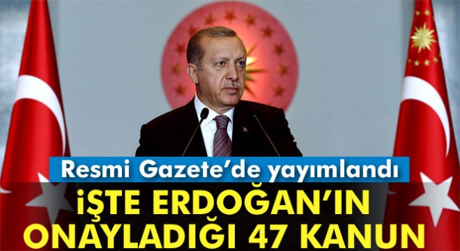 Cumhurbaşkanı Erdoğan’ın onayladığı kanunlar Resmi Gazete’de