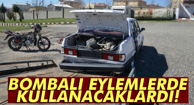 Diyarbakır da bombalı eylemlerde kullanılacak 1 otomobil, 4 motosiklet yakalandı