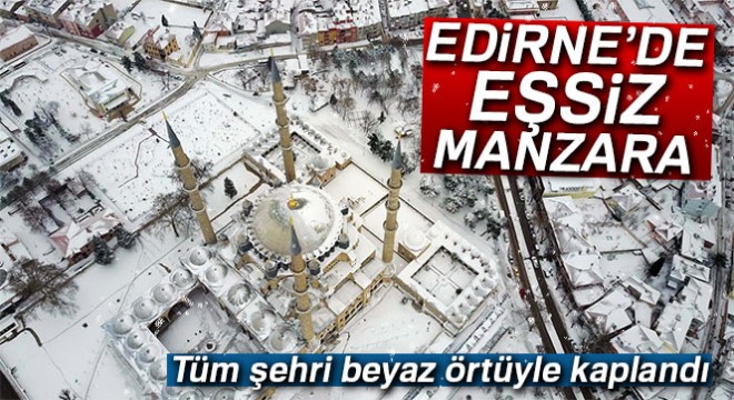 Edirne’de nefes kesen kar manzaraları