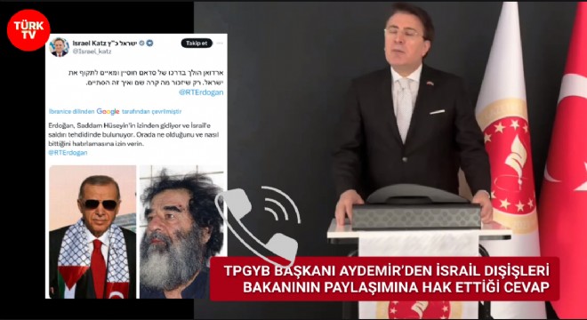 İSRAİL DIŞİŞLERİ BAKANLIĞI'NIN TEHDİDİNE AYDEMİR'DEN SERT YANIT: “SİYONİZMİN SONU GELECEK”