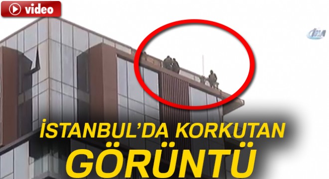 İstanbul da parasını alamayan işçiler çatıya çıktı