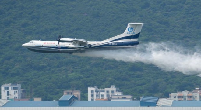 Çin’in büyük amfibik uçağı AG600, uçuşa hazırlanıyor